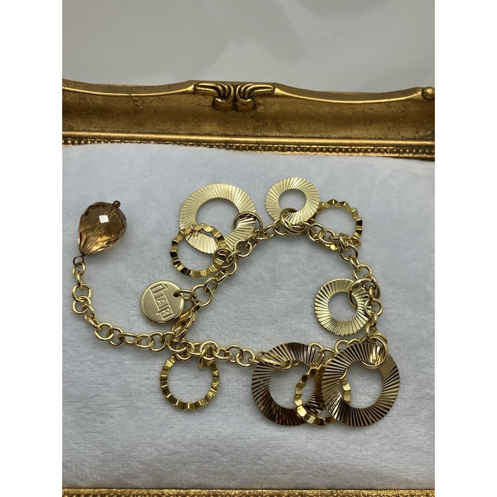 1 AR Italy 18K Heavy Gold Plate Charm Bracelet‎ Adjustable Luxury Old Money